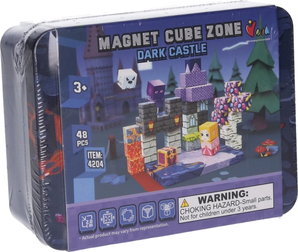 Set de construcție magnetic Magnet Cube Zone Dark Castle – 48 de piese