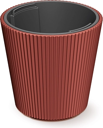 Ghiveci cu insert 30 cm, cuprat, design striat