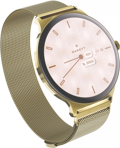 Ceas inteligent Garett Verona 2 auriu cu brățară mesh