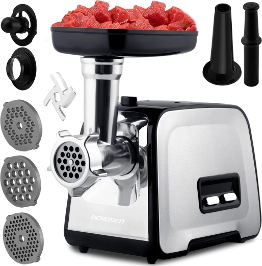 Mașină electrică de tocat carne BERDSEN 1200 W cu mers înapoi