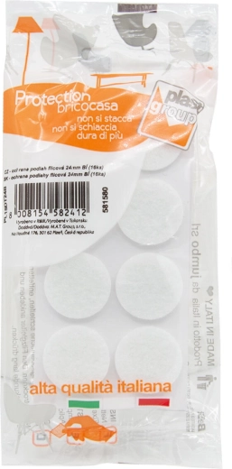 Tampoane din fetru autoadezive pentru mobilier 24 mm, albe (16 buc)