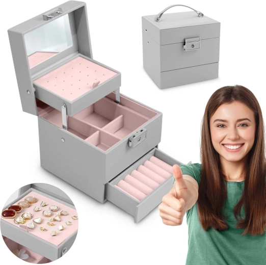 Cutie de bijuterii Massido MS-703 gri