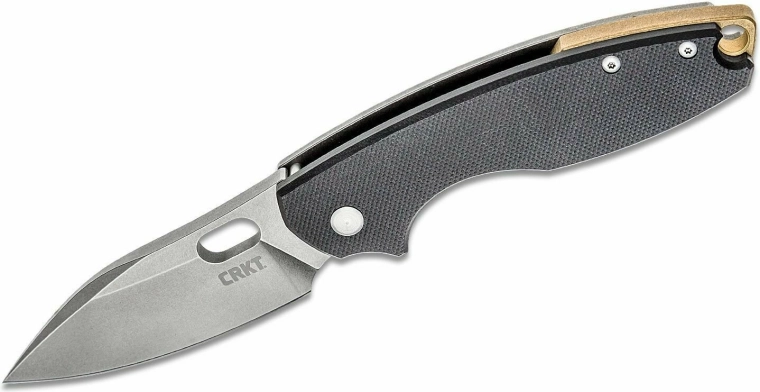Cuțit de buzunar CRKT Pilar III Black, D2 Stonewash, G10