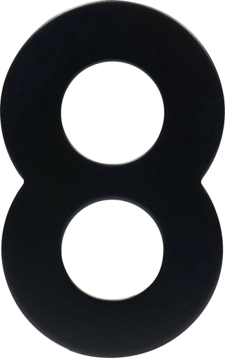 Număr de casă 8, 95 mm, inox, negru mat