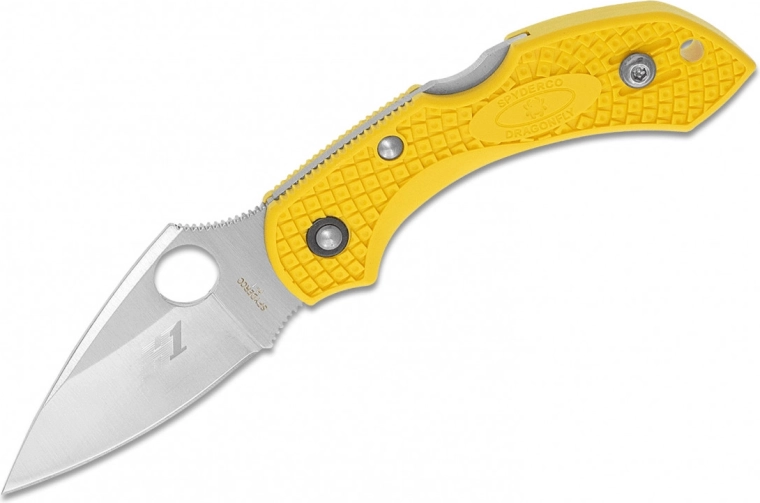 Cuțit de buzunar Spyderco Dragonfly 2 Salt Lightweight, tăiș neted, 5,7 cm, FRN galben