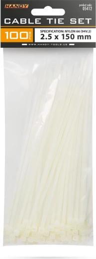 Colier de cablu 150 × 2,5 mm - 100 buc. – Transparent