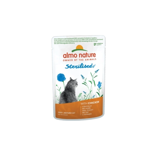 Almo Nature Holistic Sterilized Cat plic pentru pisici sterilizate – pui, 70 g