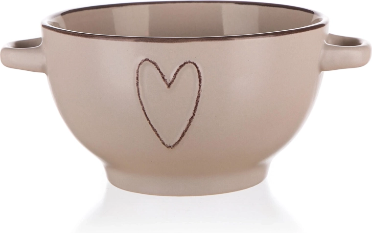 Bol ceramic HEART 14 cm bej