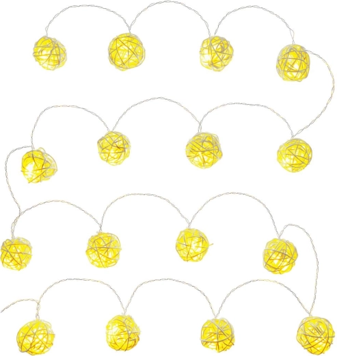 Retlux ghirlandă luminoasă naturală cu bile, 16 LED-uri