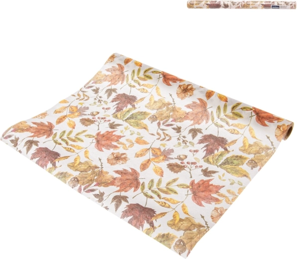 Băhoun din hârtie pentru masă cu motiv tomnatic de frunze 180 × 40 cm