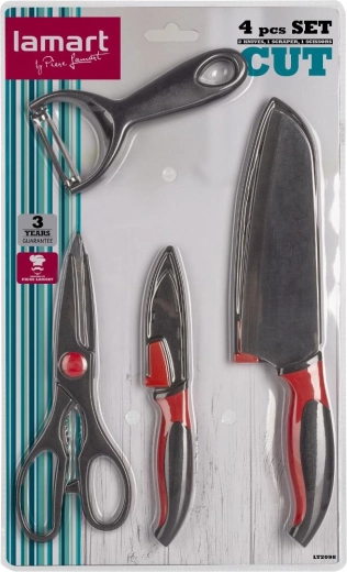 Set Lamart Cut de cuțite de bucătărie, foarfecă și curățător