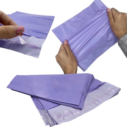 Plicuri poștale din plastic mov A3 310 × 420 mm, autoadezive, 50 buc.