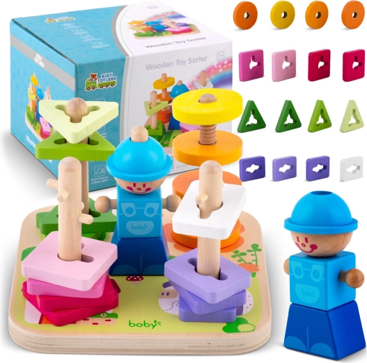 Sorter din lemn pentru modelare și asamblare Ricokids