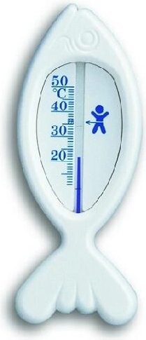 Termometru pentru baie în formă de pește 15 cm, plastic alb