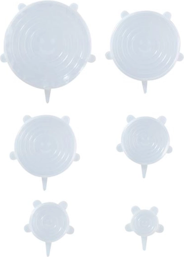 Capace din silicon ALPINA, elastice, set de 6 bucăți, mix de dimensiuni