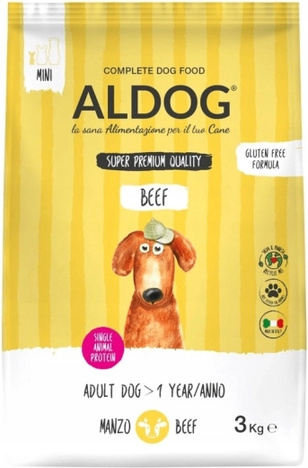 Aldog Beef Mini granule pentru câini adulți de rase mici, vită, 3 kg