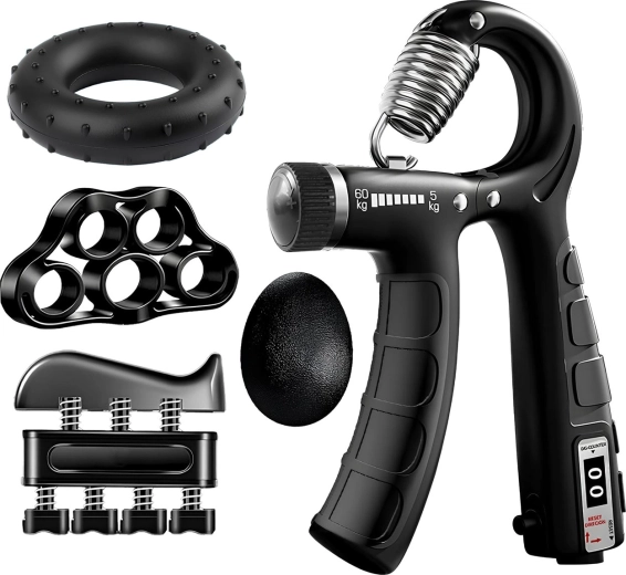 Set de antrenare a mâinilor Renew Force 5 în 1 cu rezistență reglabilă 5–60 kg și contor