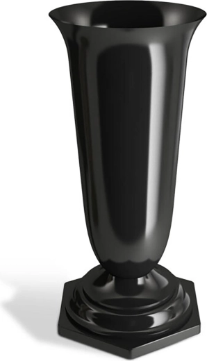 Vază funerară Naty 23 cm, neagră, din plastic cu greutate
