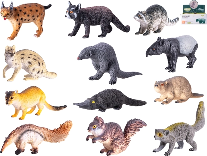 Set de figurine din plastic cu animale de pădure 13–16 cm, 12 buc.