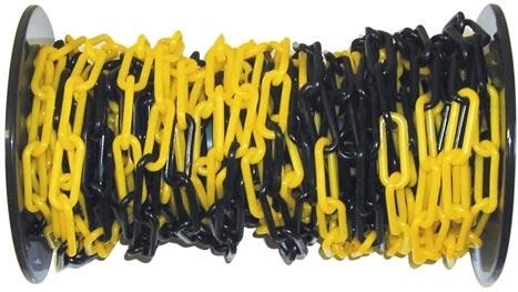 Lanț de avertizare din plastic negru-galben 25 m