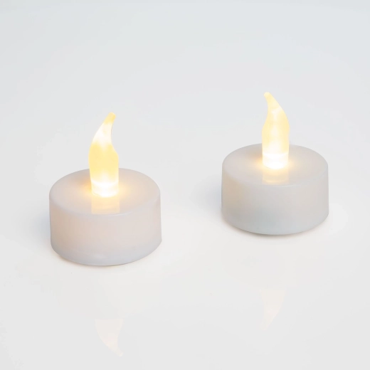 Lumânări LED tip pastilă albe, 2 bucăți
