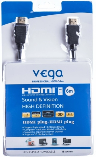 Cablu HDMI 6 m 10,2 Gb/s negru VEGA