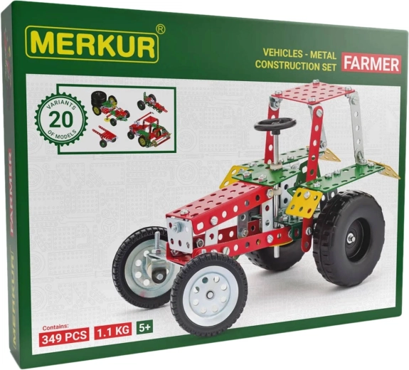 Merkur set de construcție metalic pentru fermă, 341 de piese