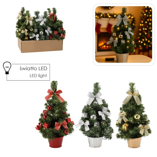 Brad de Crăciun LED 40 cm – decorațiune de masă CHOMIK