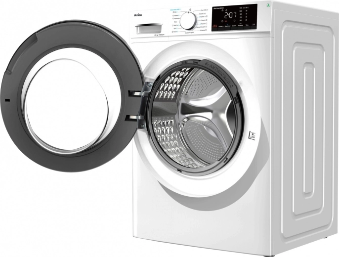 Deschidere frontală mare și tambur din inox delicat