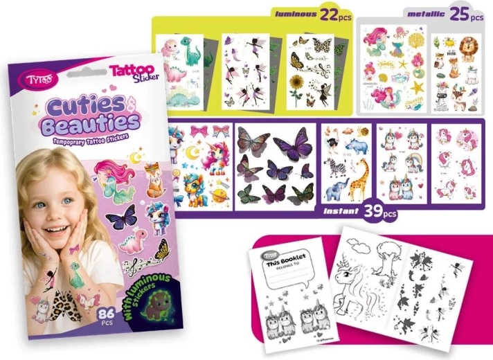 Set de tatuaje temporare autocolante cu motive drăguțe