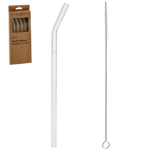 Paie din sticlă EXTRALINK cu perie de curățare – set de 4 bucăți