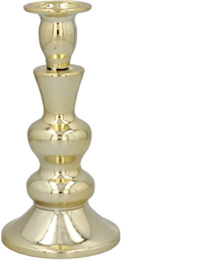 Sfesnic metalic pentru lumânări tip pastilă, design minimalist 15,7 cm