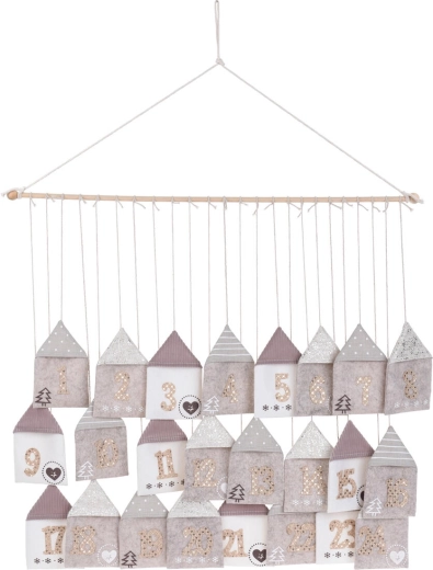 Calendar advent atârnat din fetru 70 × 60 cm