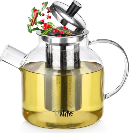 Ceainic din sticlă cu filtru de ceai din inox 1,2 l