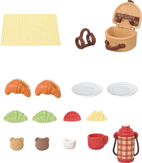 Coș de picnic, pătură și termos cu detalii ingenioase