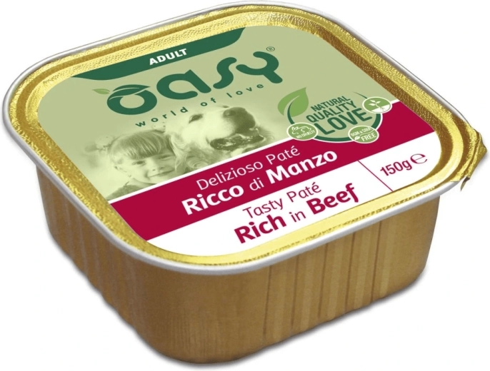 OASY Tasty Pate Adult pastetă de vită pentru câini 150 g
