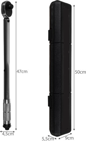 Cheie dinamometrică Bigstren 1/2" cu tubulare 17/19/21 mm și prelungitor