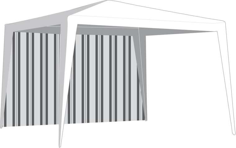 Ușă laterală pentru foișor de grădină 295 × 190 cm fără fereastră, dungi alb‑verzi