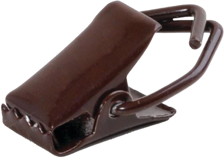 Clemă metalică pentru perdele, maro, 25 buc.