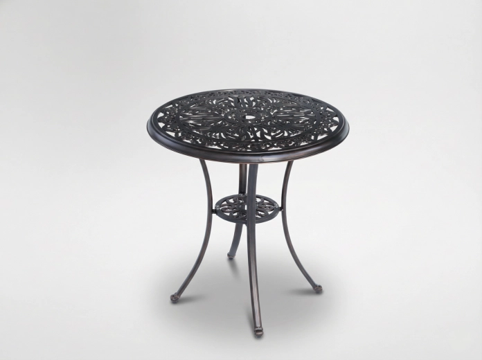 Masă de grădină din aluminiu Danbury, bronz antic, rotundă Ø68 × 70 cm