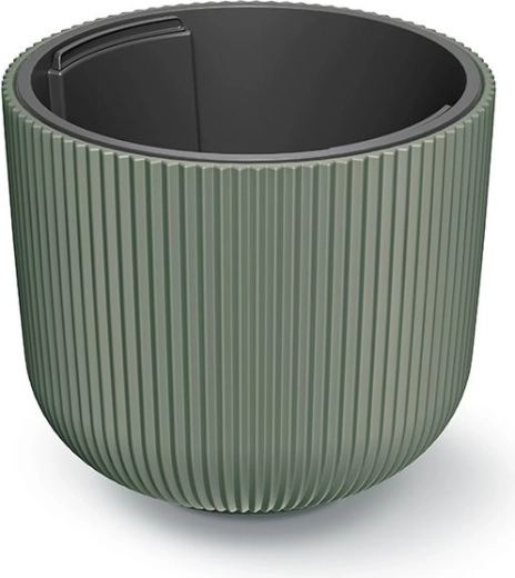 Ghiveci cu inserție 29,8 cm – verde închis, plastic striat