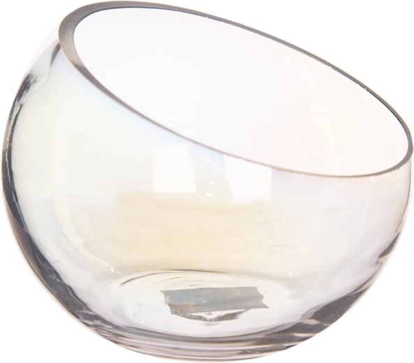 Vază decorativă din sticlă cu efect sidefat 14,5 × 14,5 × 11,5 cm