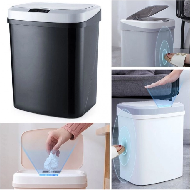 Coș automat cu senzor inteligent 16 l – negru