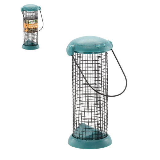 Hrană suspendată pentru păsări cu clapetă, plasă metalică, 21 cm