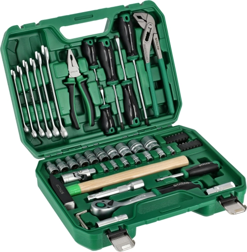 Set de scule 55 piese 1/4" și 1/2" în valiză Stalco