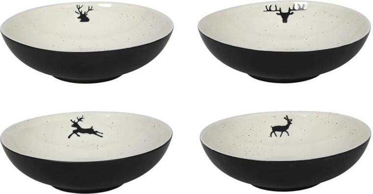 Bol cu motiv de ren 18 cm, negru
