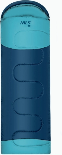 Sac de dormit tip pătură prelungit NILS Camp NC2008 albastru/albastru deschis