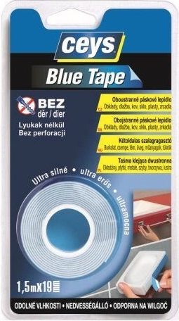 Bandă dublu-adezivă de montaj BLUE CEYS 19 mm × 1,5 m