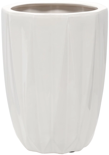 Ghiveci ceramic pentru plante 24 × 24 × 32 cm, luciu alb