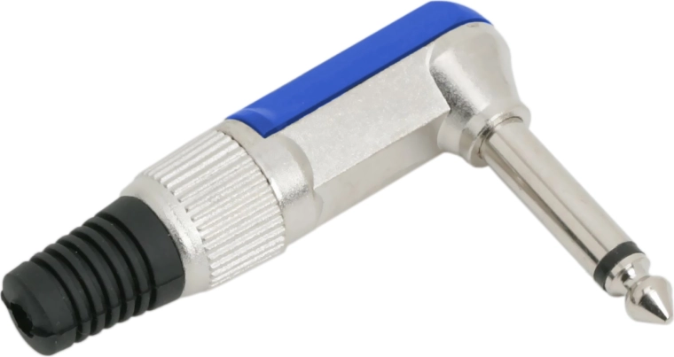 Mufă jack mono de 6,3 mm, unghi de 90°
